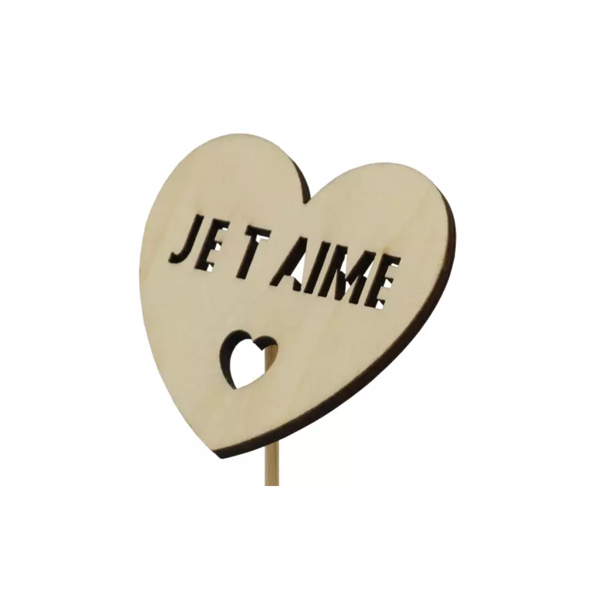 Je t'aime Heart Pick - 6.5x6.5cm - Packed by 25