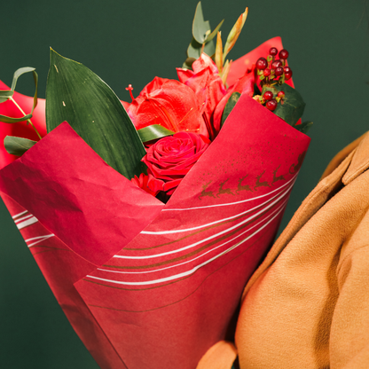 OhMyDeer Prefold 44cm red with Flowers