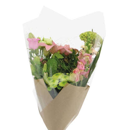 Field bouquet Prefold Kraft / Cellophane - 50cm
